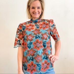Anthropologie Floral Top